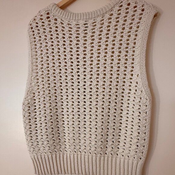 HOUSE OF HARLOW, Cream Knit Sweater Vest, Size M - Picture 6 of 6